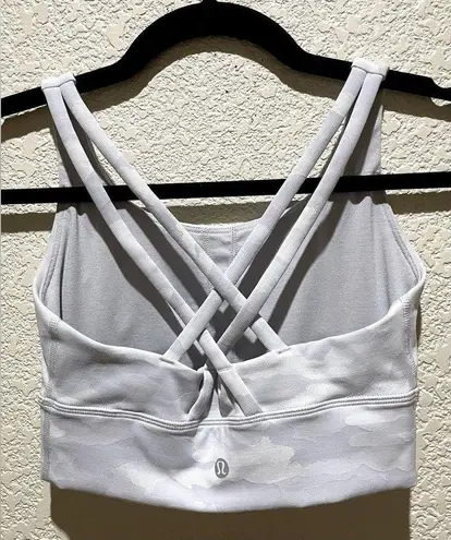 Lululemon  Energy Longline Sports Bra B-C Cup Heritage Camo Grey White Size 4