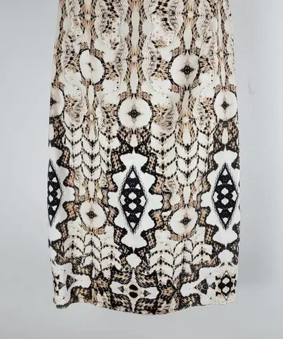 Just Cavalli Printed Sleeveless Sheath Dress White Back Zip Size 42 (M)