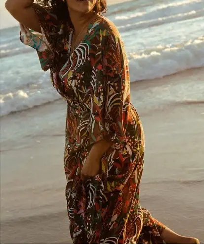 Farm Rio x Anthropologie Fiesta Wrap Maxi Dress Size Small