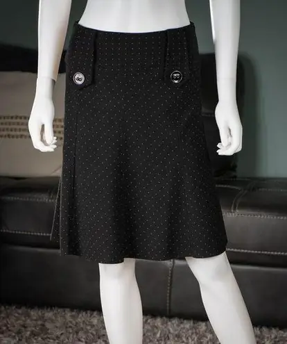 Joe Benbasset Black Polka Dot Mini Skirt with Buttons Size 3