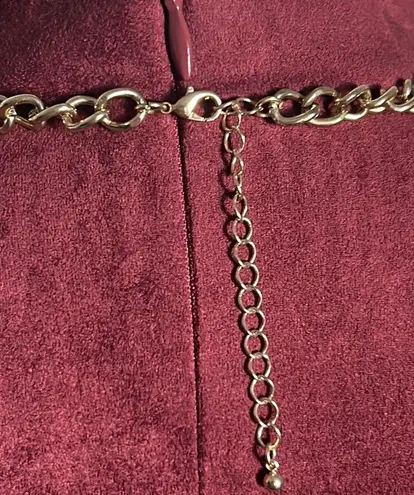 Chunky Gold Tone Layered Chain Statement Faceted Black Jeweled Accent Necklace