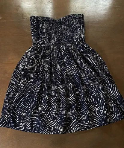 Devlin Dress Size Small Strapless Blue White Quilted Smocked Mini from Nordstrom