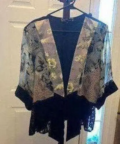 VINTAGE SPENCER ALEXIS KIMONO STYLE JACKET SIZE XL Black