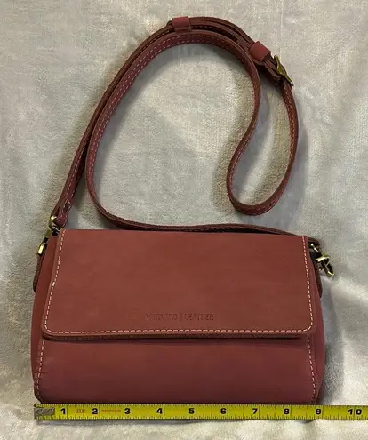 PORTLAND LEATHER Women's Wine Colored Crossbody Bag Pink