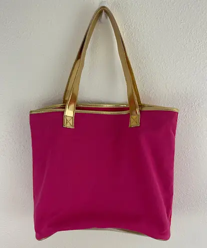 TWEETY Y2K Hot Pink Gold Terry Cloth Paradise Sequin Graphic Beach Tote Bag