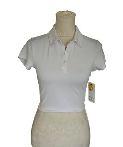 90 Degree By Reflex Work Out Polo Crop Top UPF 50+ Protection