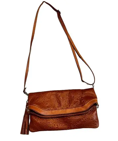 Borse In Pelle Genuine Leather Artisan Stamped Leather Crossbody Bag