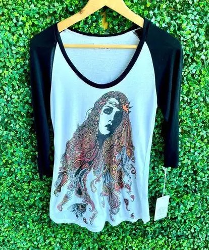 Lauren Moshi Frankie Raglan Baseball Color Gypsy Graphic 3/4 Sleeve Top | NWT