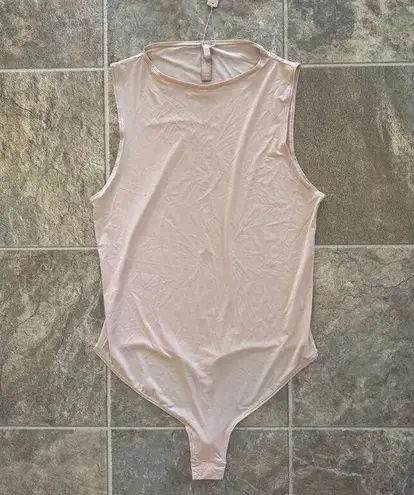 SKIMS Sheer Crewneck Thong Bodysuit Clay Size 2X