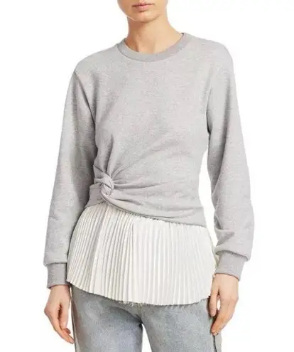 3.1 Phillip Lim Twist Detail Pleated Peplum Long-Sleeve Top, Size S Retail $375