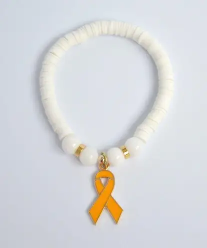 Childhood Cancer Awareness White Jade Beaded Bracelets Yellow