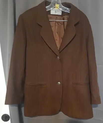 International Scene Brown Blazer, Women's Size 8, Wool Coat, Stylish Outerwear