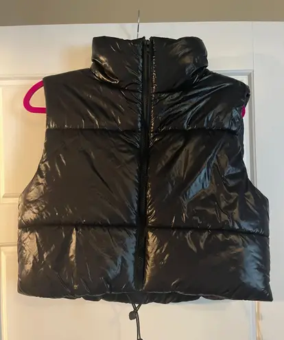 Cropped Puffer Vest Black Size M