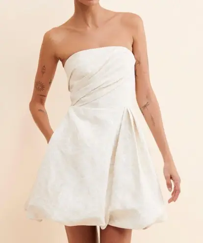 Monique Lhuillier ML x BHLDN Women’s Mallory Jaquard White Strapless Mini Dress