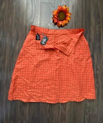 Hell Bunny Orange & Black Check Zora Skirt NWT | 2XL |