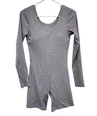 Klassy Network  Long Sleeve Jumper Romper Gray Grey Brami Built In Bra Size M