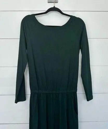 Pretty Garden Women’s Small Green Longsleeve Jumpsuit Stretchy Comfy