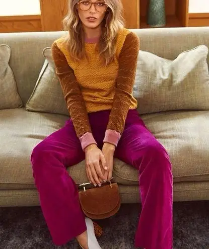 Current/Elliott Anthropologie x  Jarvis Corduroy Flare Pants in Wild Aster