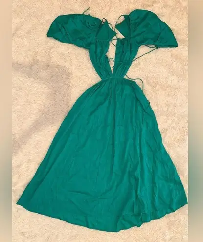 Cult Gaia NWOT CHARLIZE green cutout midi dress size XS