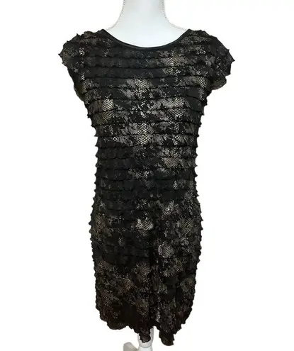 Sassia Black Layered Lace Ruffle Cocktail Dress Size 3 Juniors