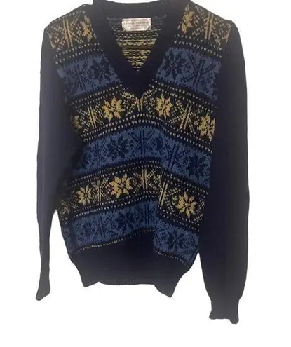 Glendale Wool Shop Women's Size Medium Blue Nordic Scotland Sweater