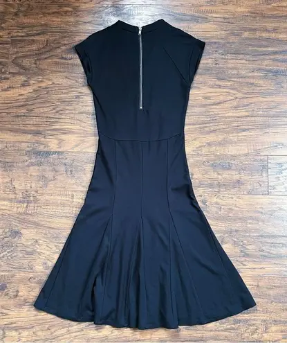 Y.A.S. • Cisley V Neck A Line Dress black cap sleeve lbd fit & flare ASOS