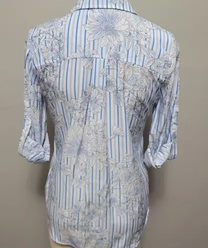 New York And Company floral stripe button down size xs
