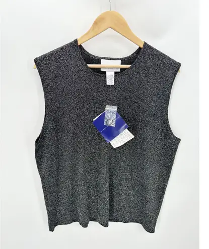 Susan Graver Style Black Silver Speckled Tank Top Women's Size X-Large XL NWT