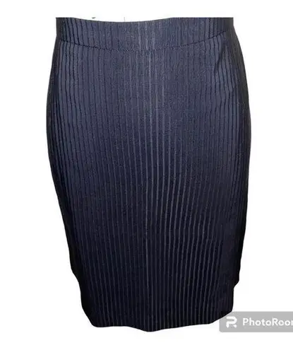 Armani Collezioni Gorgeous black wool striped pencil skirt