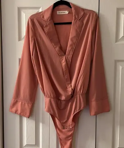 Jachs Girlfriend PAINTER PINK CROSSOVER LONG SLEEVE BODYSUIT