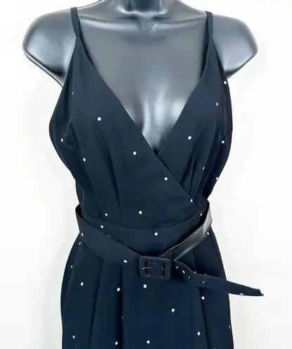 Giorgio Armani Vintage 90's Le Collezioni Dress Womens 6 Black Belted Polka Dots