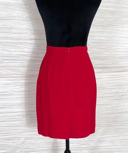 Oscar de la Renta red wool skirt