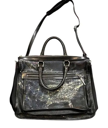 MZ Wallace MZ Wallace Black Nylon Coated Canvas Satellite Britt Tote Bag Purse