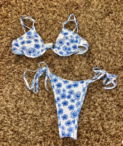 Blue Floral Bikini Set