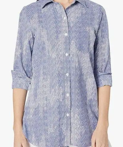 Lysse Lyssé Women's blue white Blouse size small