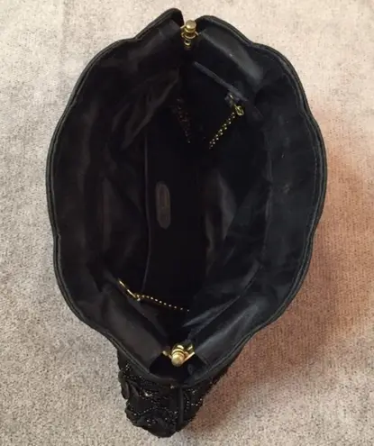 SHALS INTERNATIONAL Black Beaded Sequin Evening Bag