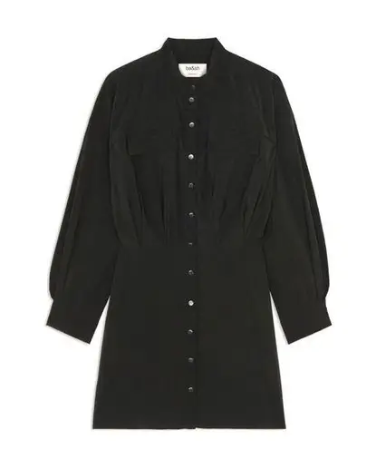 Ba&sh NEW Button Front Crew Shirtdress size XS Black