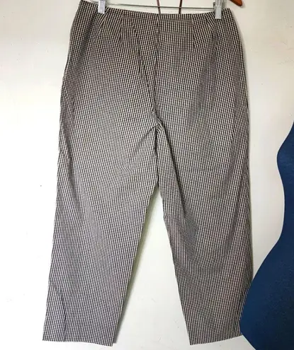 INC International Concepts Gingham Check Capri Cotton Pants Black Size 12P