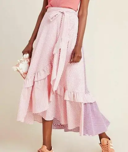 Anthropologie NEW Anthro Maeve Penny Wrap Ruffled Midi Size XS