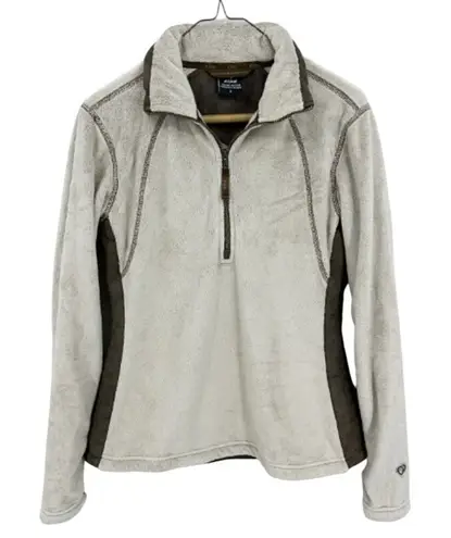 Kuhl Advokat Fleece Jacket Quarter Zip Beige Brown (Stone) Women's Jacket Sz M