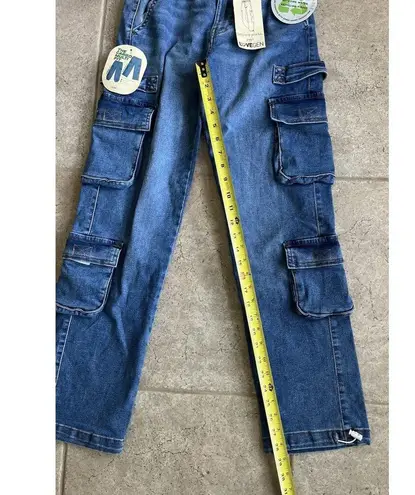 Love Gen Utility Cargo Parachute Jean Jogger Sz 3 NEW Sustainable Pockets Blue