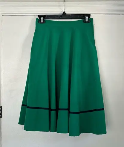 Modcloth  Just This Sway A Line Skirt Green Stripe S