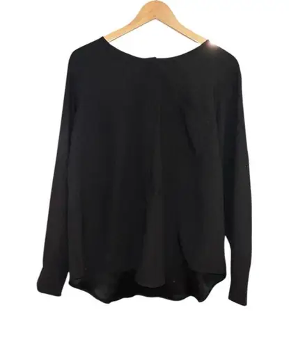 Elizabeth And Clarke Black Long Sleeved Blouse With Flirty Hem Women’s Size 16