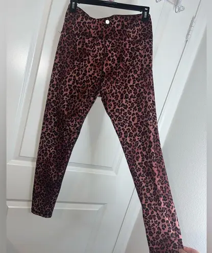 Balance Collection Balance Collections Pink All Over Cheetah Print Stretchy Yoga Gym Leggings Sz L