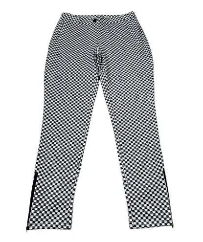 Betabrand Medium Long Skinny Leg Pencil Dress Pants Yoga Catstooth Black White
