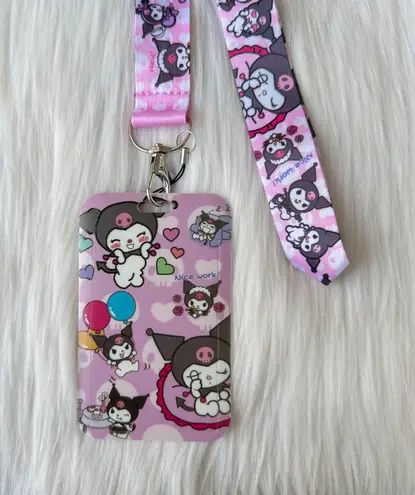 Kuromi lanyard with Id/ card holder Purple