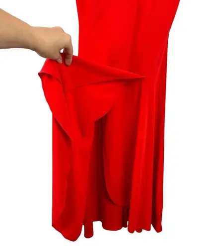 Lauren Ralph Lauren Black Label Jersey Sleeveless Faux Wrap Skirt Midi Dress SP Red Size undefined