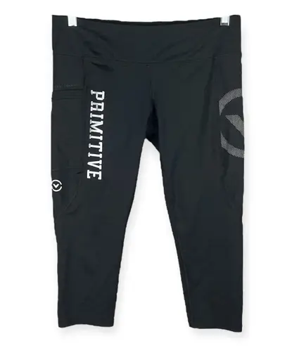 Virus Cropped Leggings Womens Size Large Black Workout Athleisure PRIMITIVE Logo