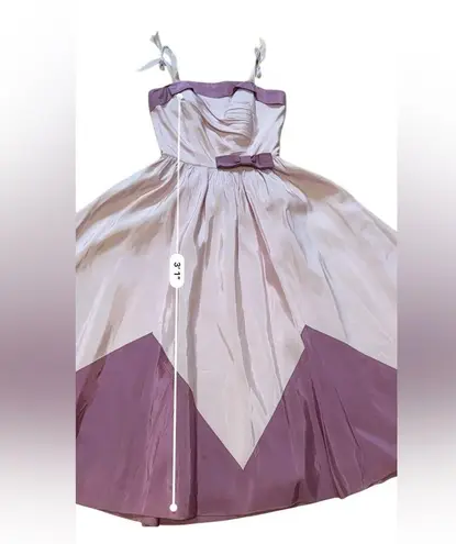 Vintage 1950's Blue Candi Jones Cali Party Prom DRESS Gown Fit & Flare Petticoat Purple