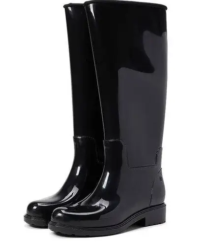 Melissa Shoes Fullness Lug Sole Tall Rain Boots Black 6